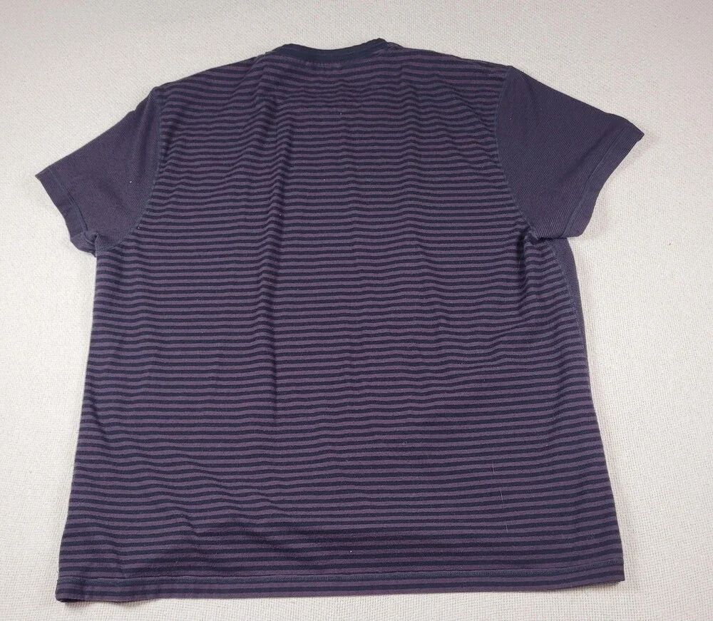 True Religion Shirt Mens 3XL Purple Black Striped Pocket Crewneck Tee MB158NH2